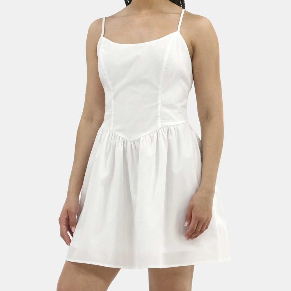 Excellent Condition, SZ XL, 100% COTTON Mini Sundress, White